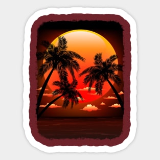 Tropical Sunset Sticker